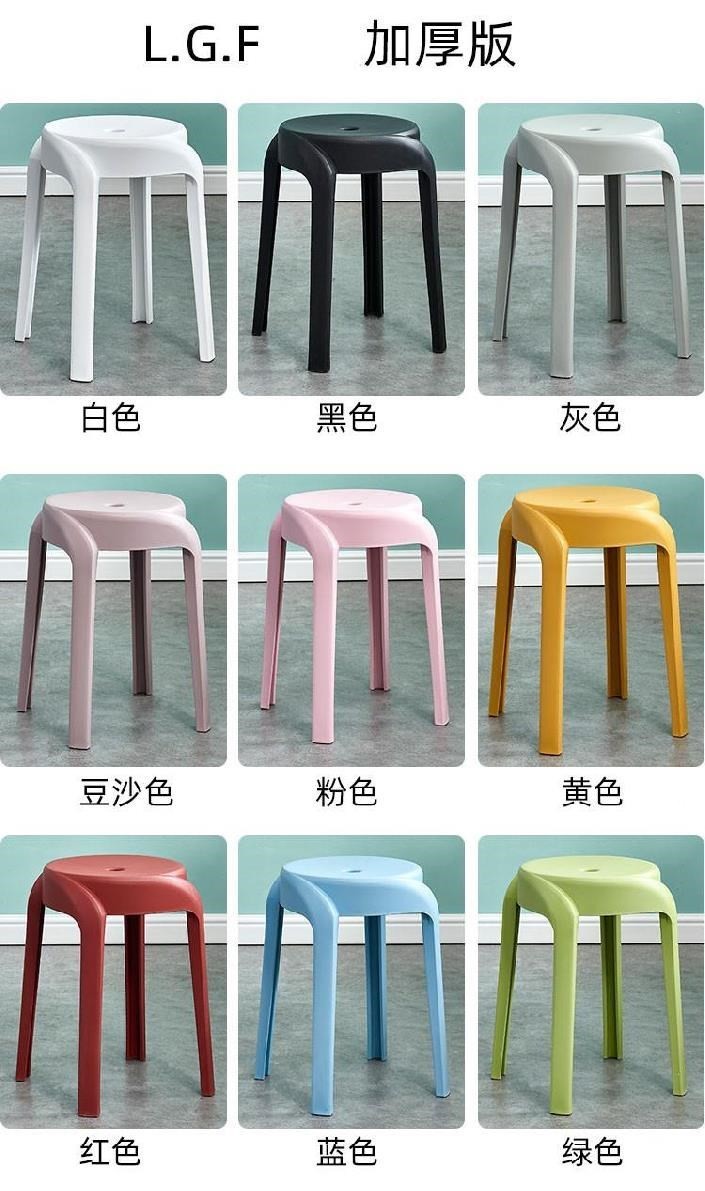 吕字家具-凳子家用快餐店高脚圆凳塑料加厚防滑课桌椅奶茶快餐椅子详情12