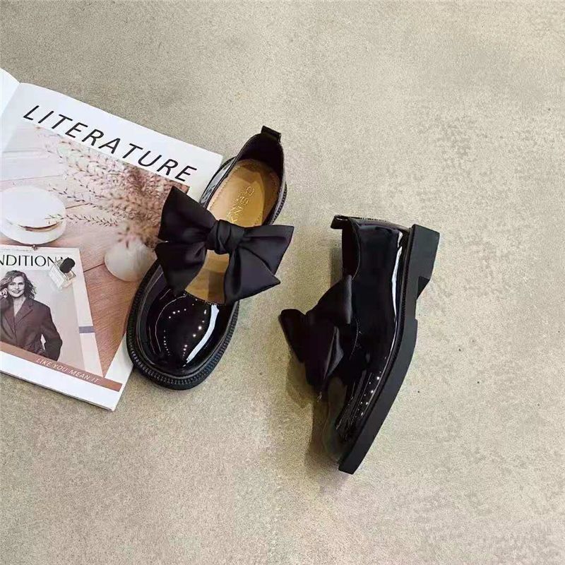 2021新款方头中空单鞋女平底方扣真皮浅口低跟女鞋夏季薄款小皮鞋22