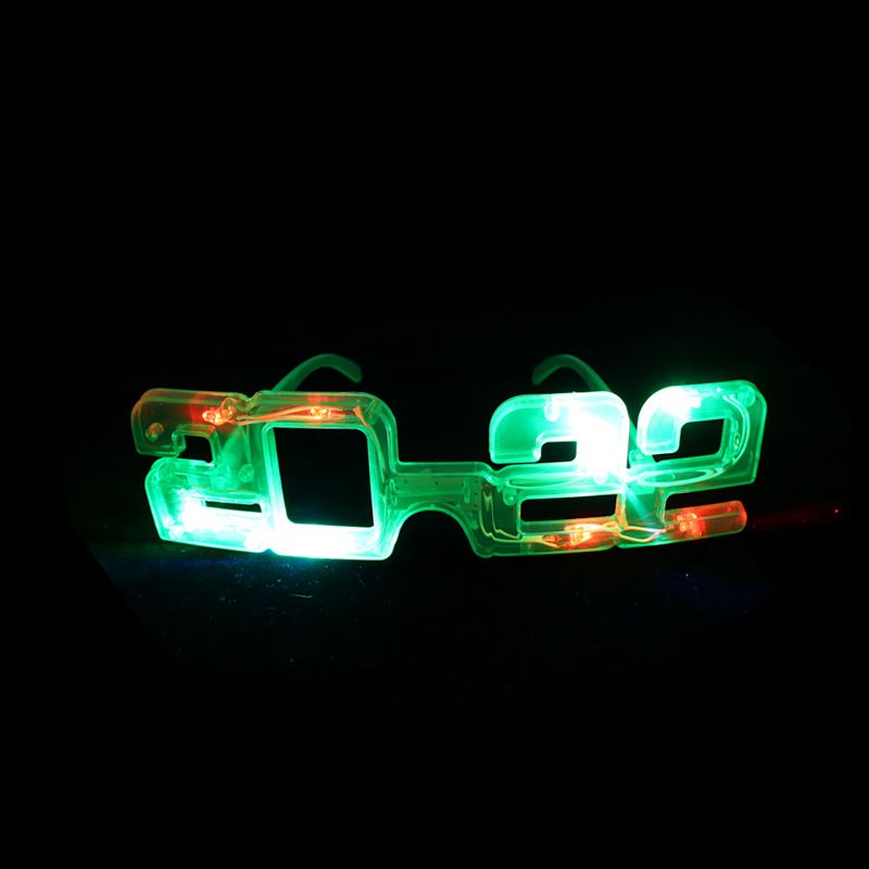 灯泡2022数字发光眼镜 新年跨年闪光眼镜 八灯发光眼镜详情图4