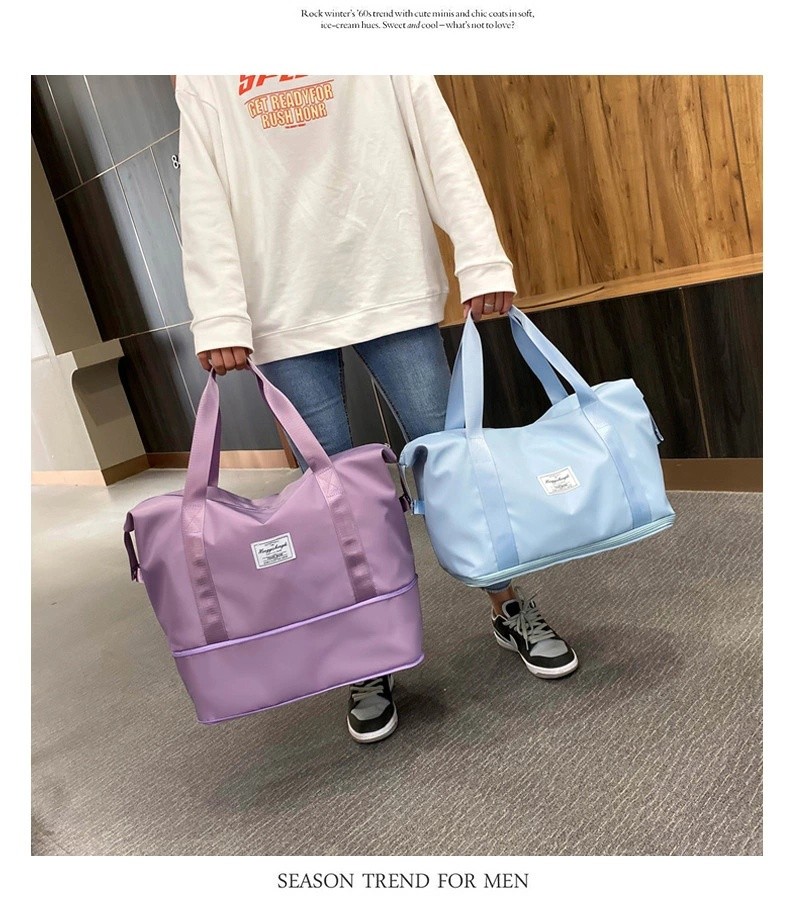 Dry And Wet Separation Sports Hand Bill Shoulder Bag Yoga Gym Bag Large Capacity Folding Travel Bag Specification drawing