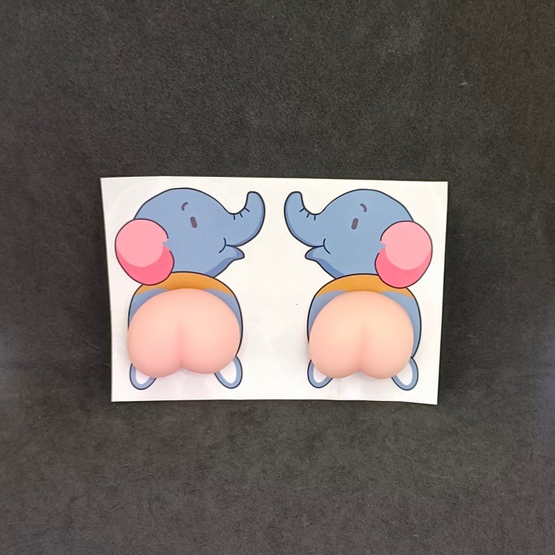 蜡笔小新车门防撞贴可爱屁屁汽车防刮蹭擦卡通屁屁门边保护防护贴详情图2