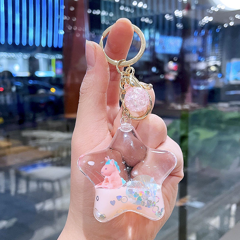 Acrylic water drop plus string keychain series mix