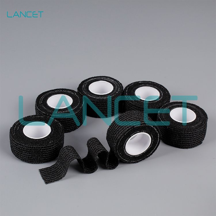 Best Selling Black Tattoo Grip Cover Tape Self Cohesive Bandage Tape Non Woven Self Grip Roll Elastic Bandage thumbnail