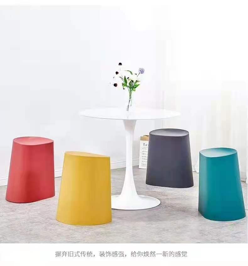 吕字家具-多功能收纳塑料凳子加厚时尚高凳创意圆凳桶凳餐桌北欧风详情3