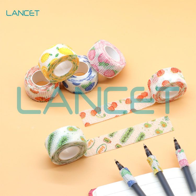 New Style Fruit Printing High Elastic Cohesive Bandage Finger Tape thumbnail
