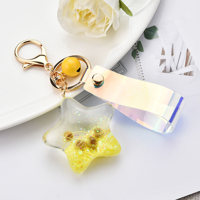 Acrylic water drop plus string keychain series mixed 19