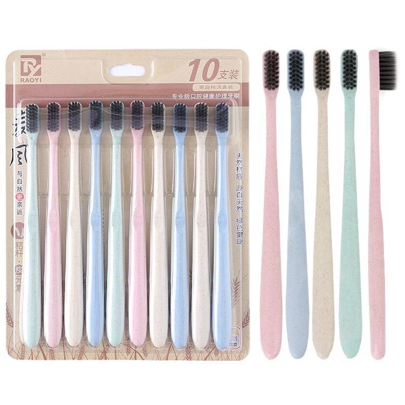 Wheat Straw Bamboo Charcoal Toothbrush details Picture
