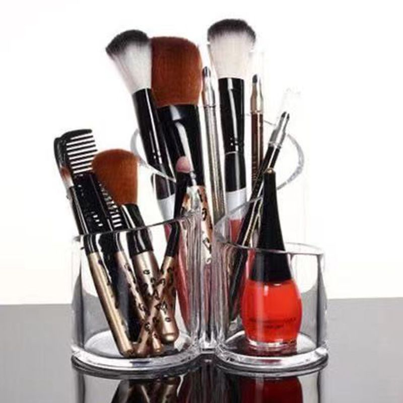 Transparent desktop makeup brush, cosmetics comb, lipstick storage box, eyeliner pen, makeup eyebrow pencil, makeup brush box storage rack Item Picture