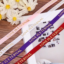 2 Korean yarn cm check with thread with DIY making 1 cm 3 zoned special lace polyester thread grey bright red printing English alphabet printing five-pointed star screen printing Heat transfer digital printing gi