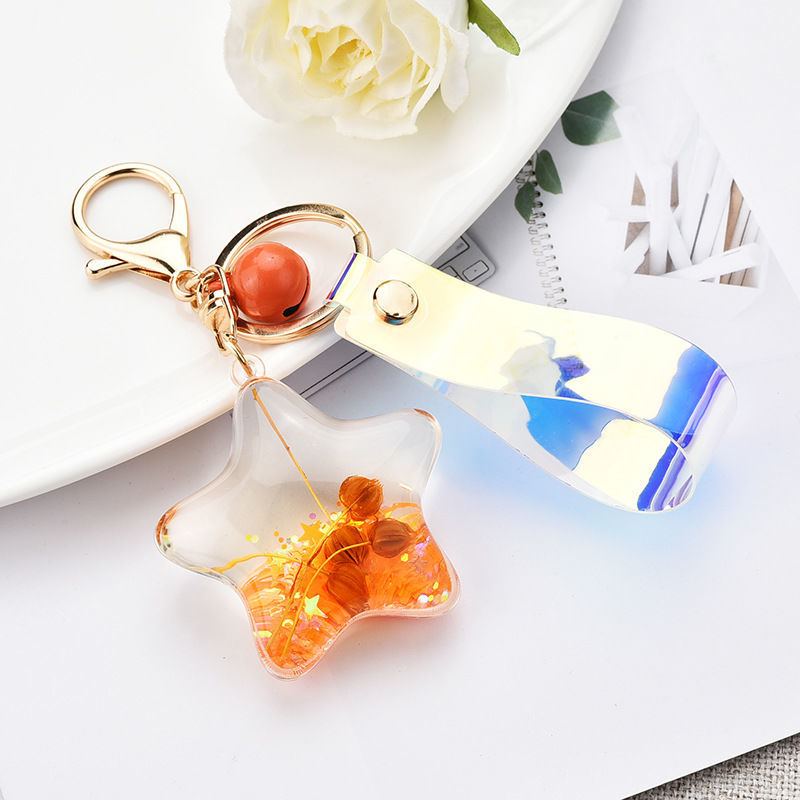 Acrylic water drop plus string keychain series mixed 27