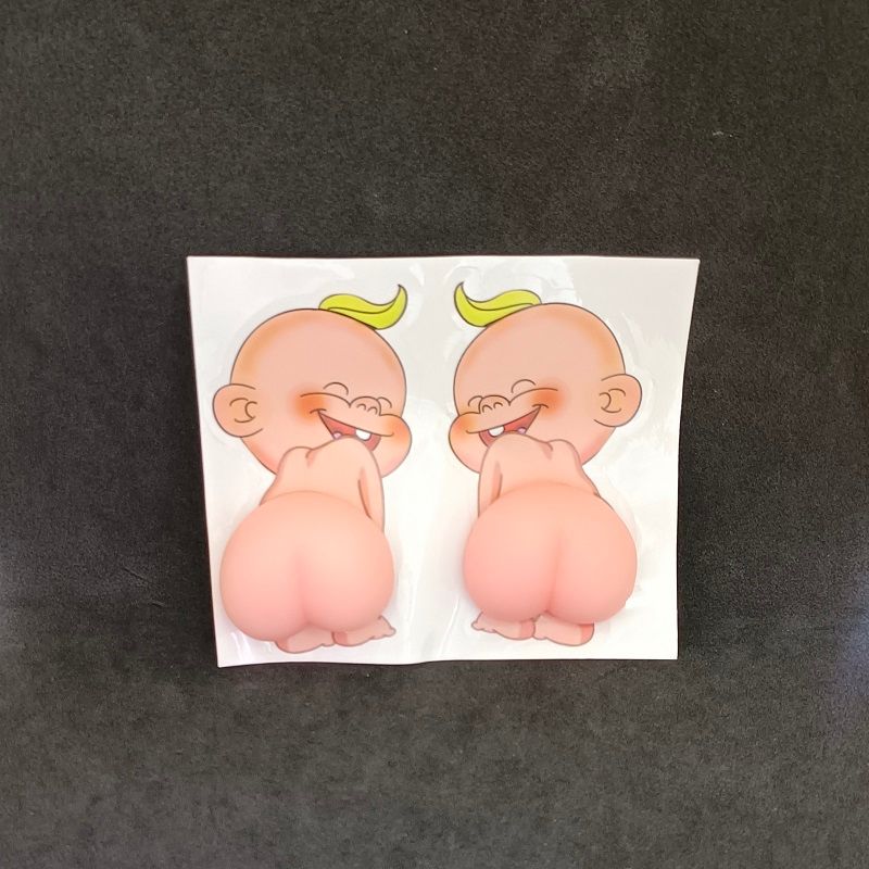 蜡笔小新车门防撞贴可爱屁屁汽车防刮蹭擦卡通屁屁门边保护防护贴白底实物图