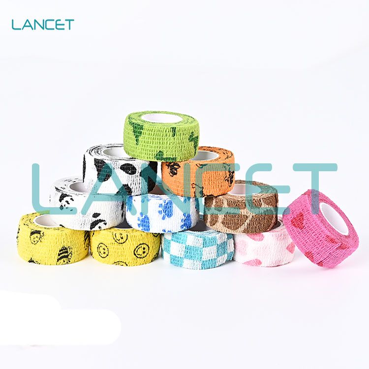 Non Woven Cartoon Printing Self Adhesive Finger Cohesive Bandage thumbnail