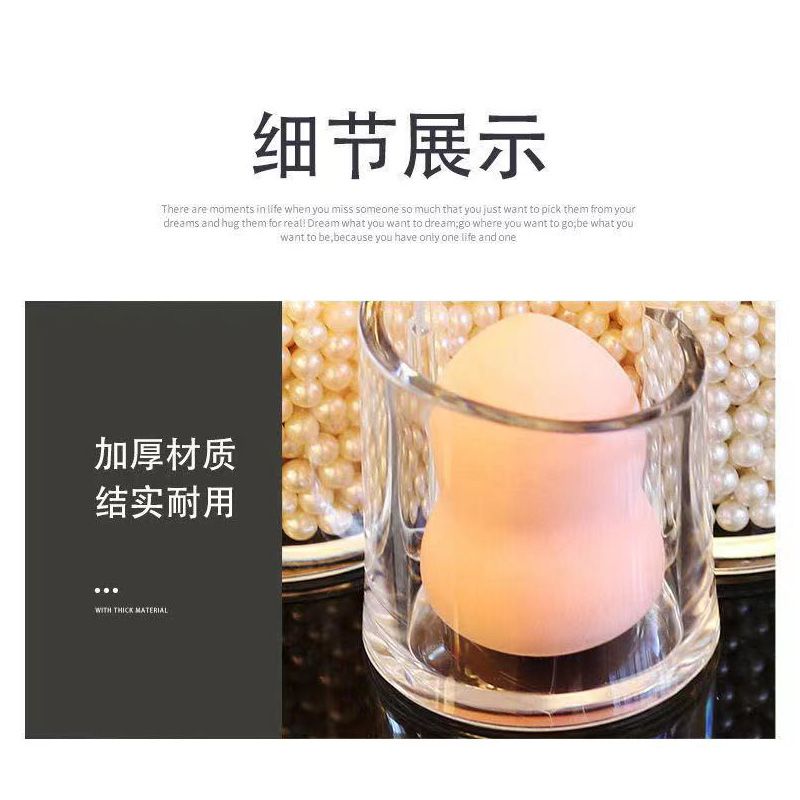 Transparent desktop makeup brush, cosmetics comb, lipstick storage box, eyeliner pen, makeup eyebrow pencil, makeup brush box storage rack details Picture