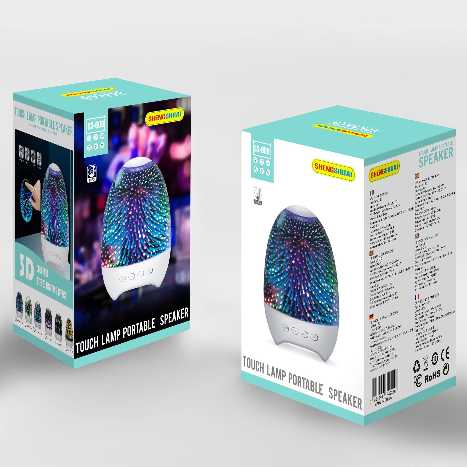 S609 cool 3D light touch can adjust Bluetooth speaker high-end gift Bluetooth stereo