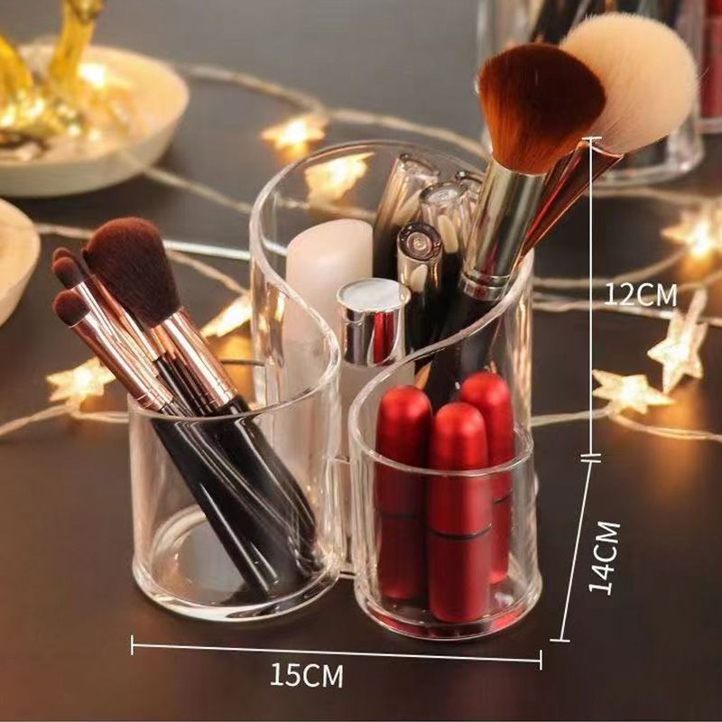 Transparent desktop makeup brush, cosmetics comb, lipstick storage box, eyeliner pen, makeup eyebrow pencil, makeup brush box storage rack full figure