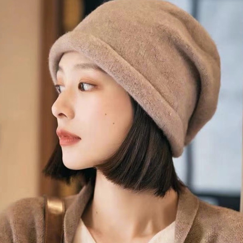 日系秋冬款贝雷帽韩版温柔保暖不易掉大头围