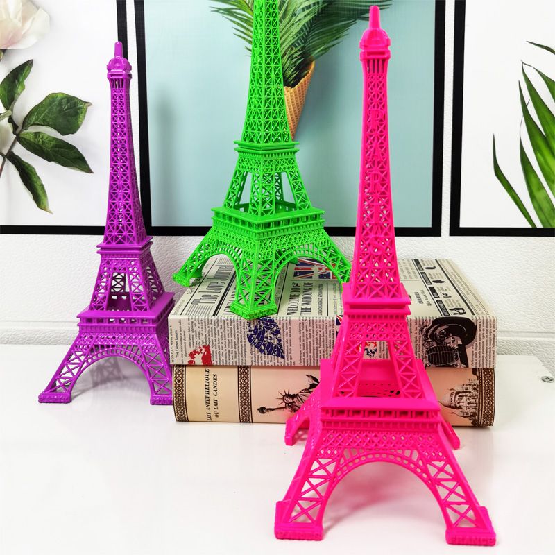 厂家直销金属工艺品世界知名建筑物模型摆件巴黎埃菲尔铁塔30cm荧光色详情图2