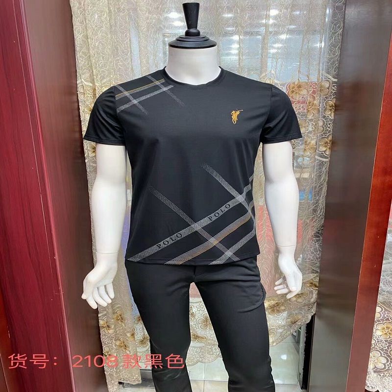 New summer men's top short sleeve T-shirt cool youth slim-fit crew-neck printed base shirt 8