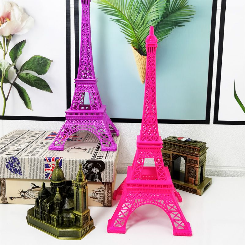 厂家直销金属工艺品世界知名建筑物模型摆件巴黎埃菲尔铁塔30cm荧光色详情图4
