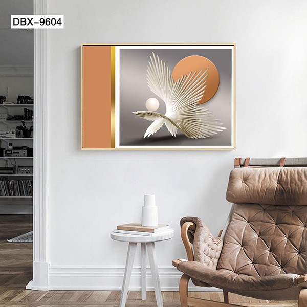 热销现代轻奢装饰画饭店餐厅画电闸开关电表箱装饰画书房发财鹿羽毛挂画详情2