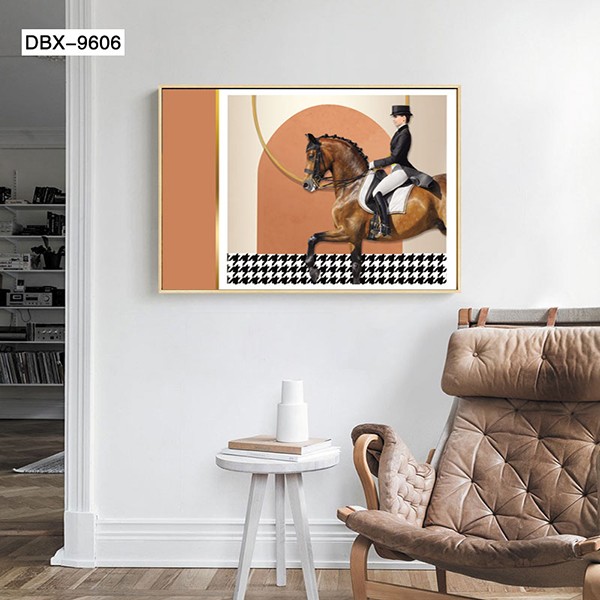 热销现代轻奢装饰画饭店餐厅画电闸开关电表箱装饰画书房发财鹿羽毛挂画详情3