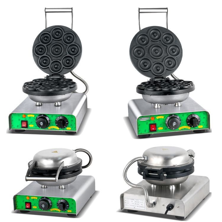 单头甜甜圈FY-27C商用电热华夫炉 格子饼 甜甜圈烤饼机设备白底实物图