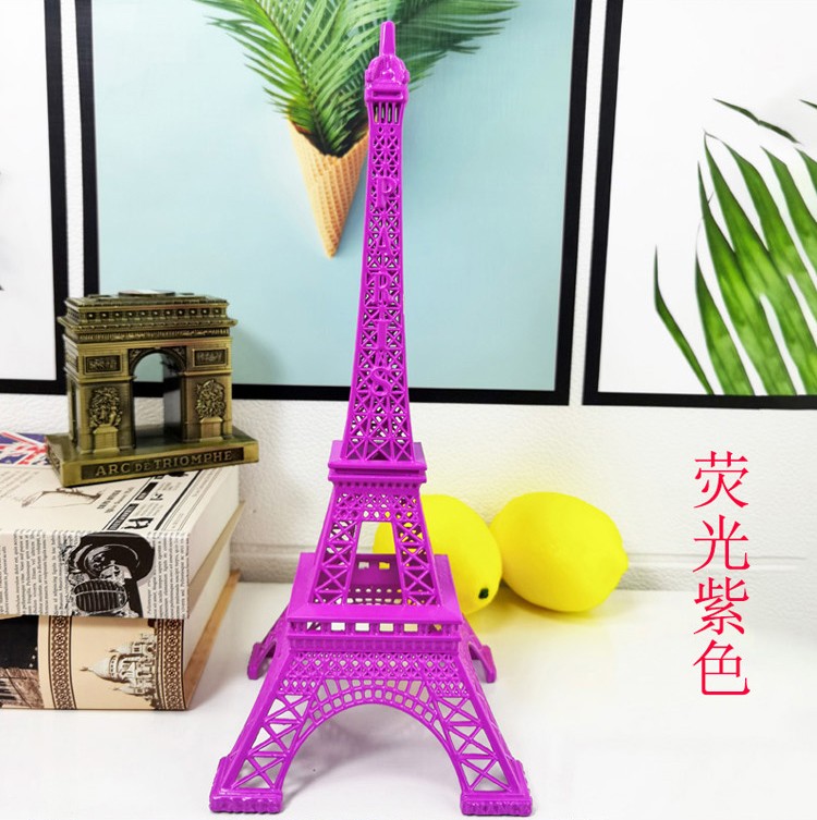 厂家直销金属工艺品世界知名建筑物模型摆件巴黎埃菲尔铁塔30cm荧光色详情图7