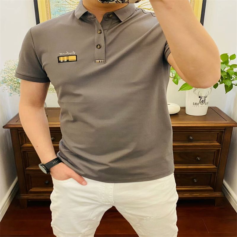 New summer men's top short sleeve T-shirt cool youth slim-fit crew-neck printed base shirt 12