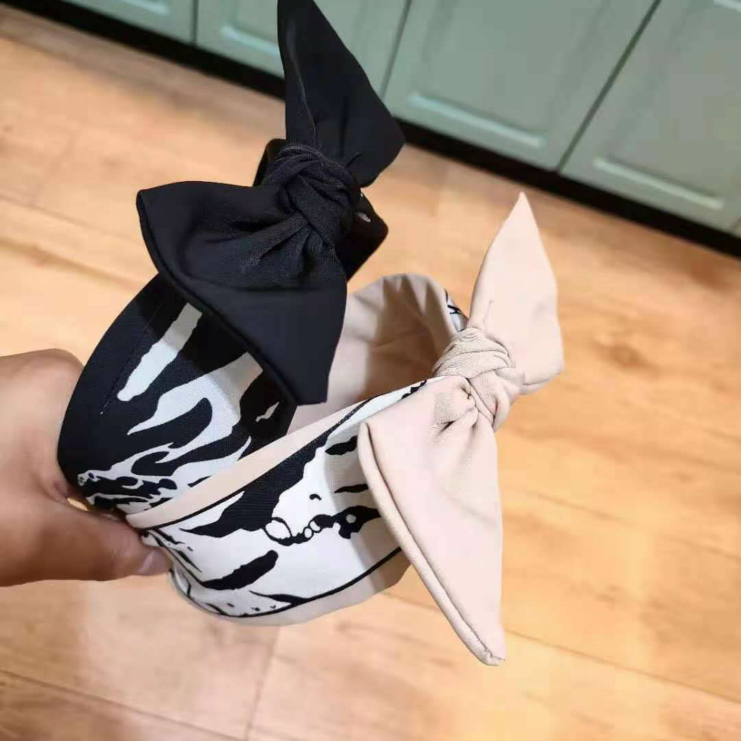 森系宽边黑白蝴蝶结款，头箍百搭可爱发饰品女韩国女宽边蝴蝶结斑