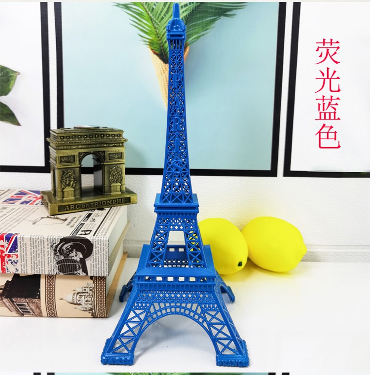 厂家直销金属工艺品世界知名建筑物模型摆件巴黎埃菲尔铁塔30cm荧光色详情图9
