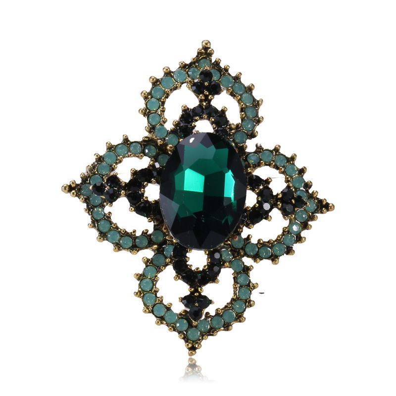 Manufacturers direct sales of foreign trade color glass brooch fashion luxury clothing accessories