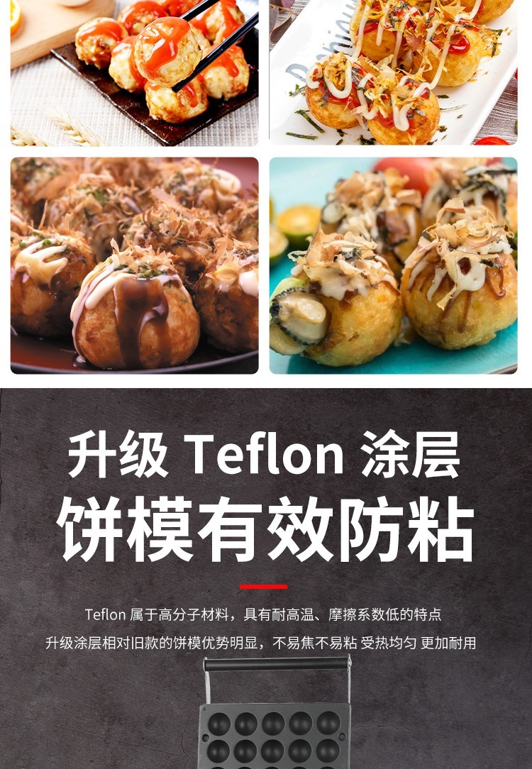 Commercial 25-hole takoyaki machine FY-2247, Japanese takoyaki snack equipment, takoyaki detail image 3