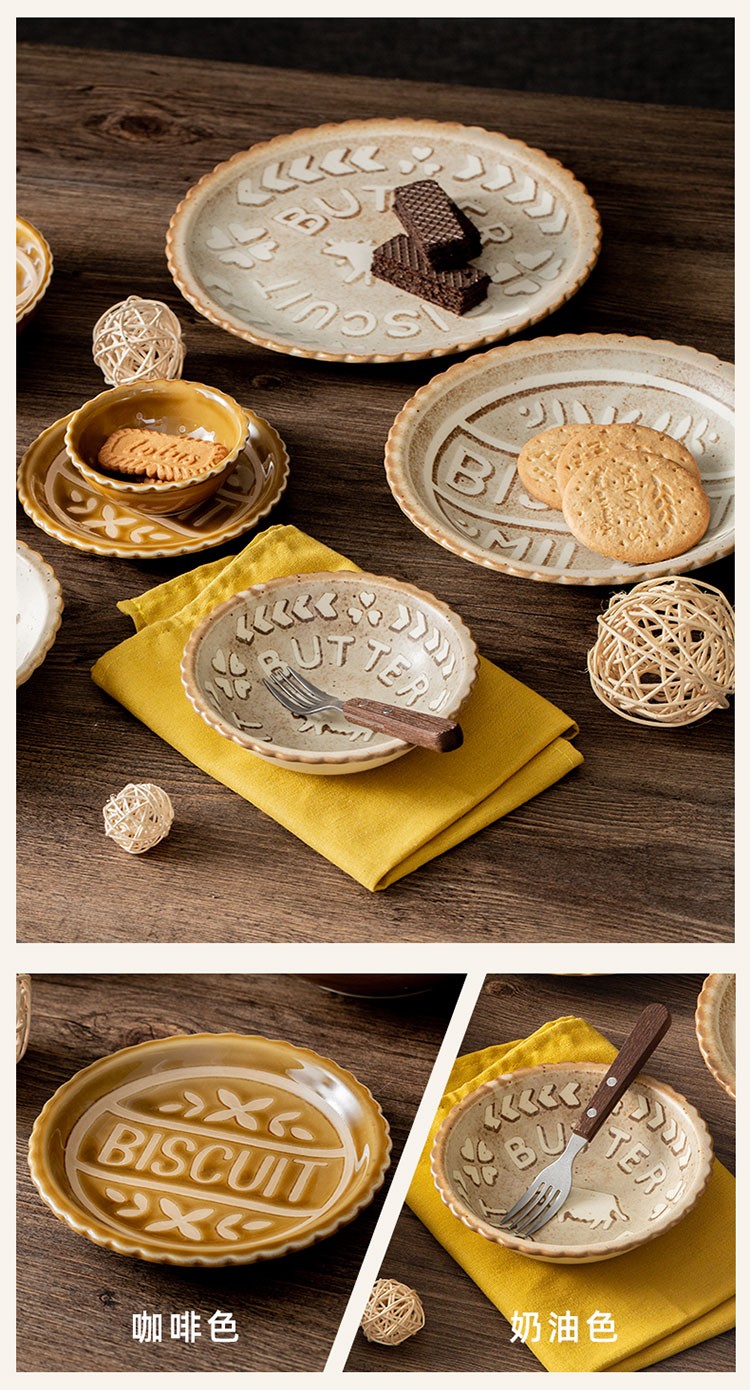 浙里 日本进口曲奇饼干盘子餐具菜盘早餐盘圆盘饭盘釉下彩碟子日式小碟详情图4