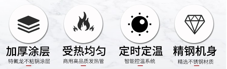 商用电热华夫饼炉FY-1E圆形格子饼华夫炉单头不粘锅松饼华夫饼机详情图2