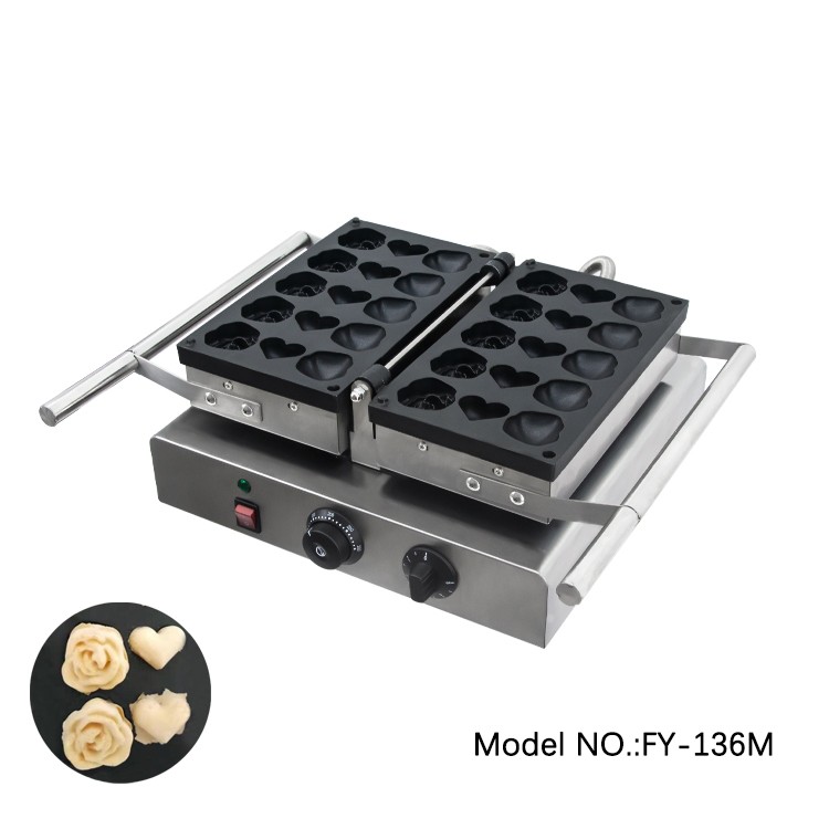 FY-136M Rose cake waffle machine, a commercial start-up stall machine with hot and special breakfast features and popular snacks detail image 1