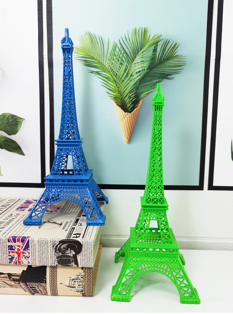 厂家直销金属工艺品世界知名建筑物模型摆件巴黎埃菲尔铁塔30cm荧光色详情图5