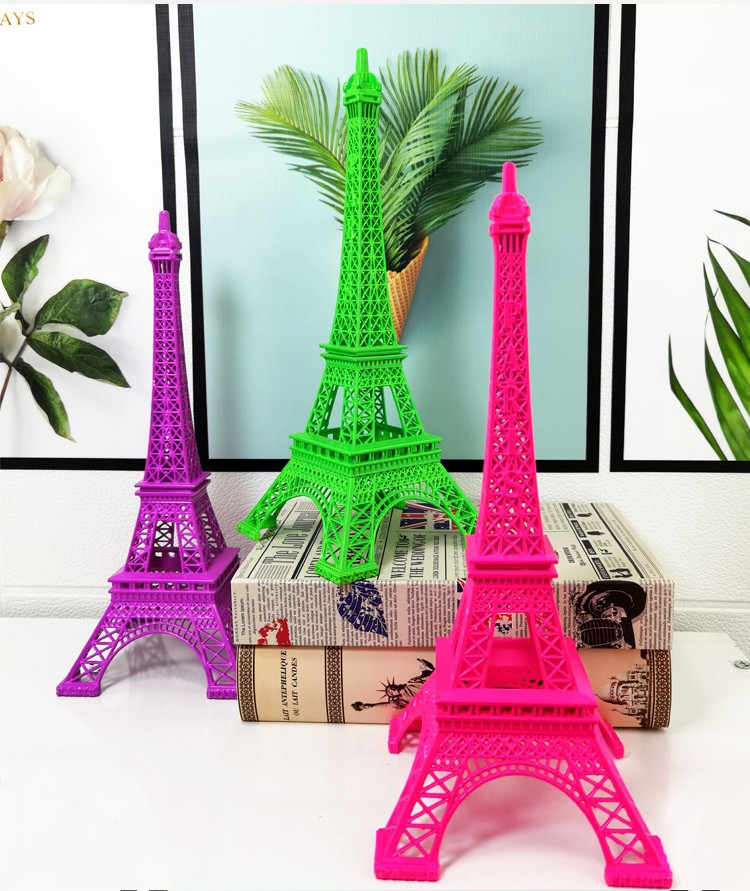 厂家直销金属工艺品世界知名建筑物模型摆件巴黎埃菲尔铁塔30cm荧光色详情图4