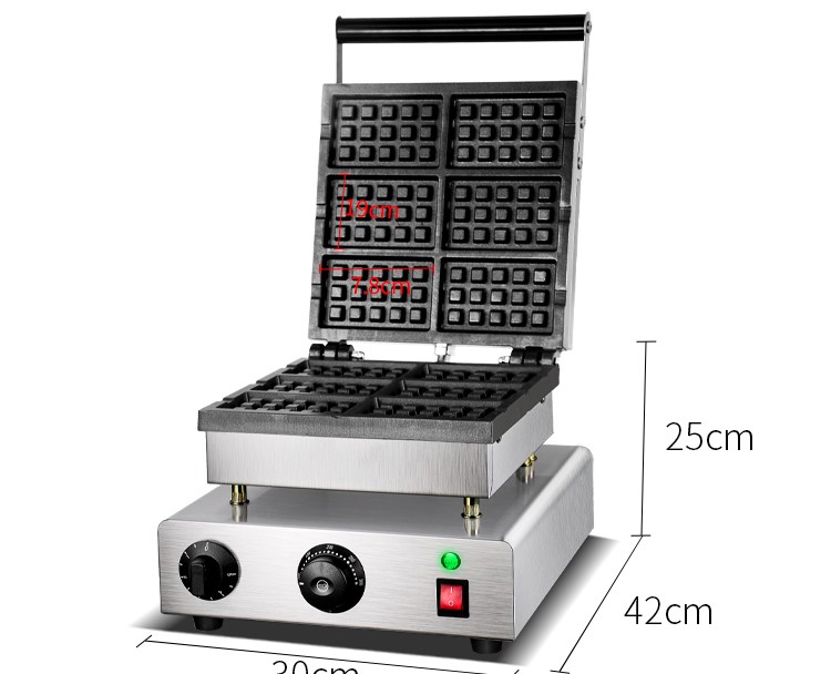 Square waffle oven FE-2270 2271 six-compartment waffle equipment, pancake machine, hot baking machine, Nanqiao waffle detail image 19
