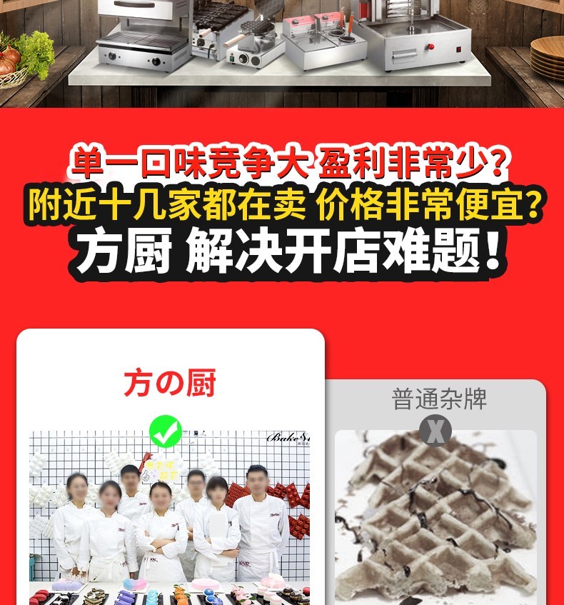 FY-1110-A commercial three-compartment honey waffle oven, electric heating waffle oven, grid waffle baking machine detail image 5