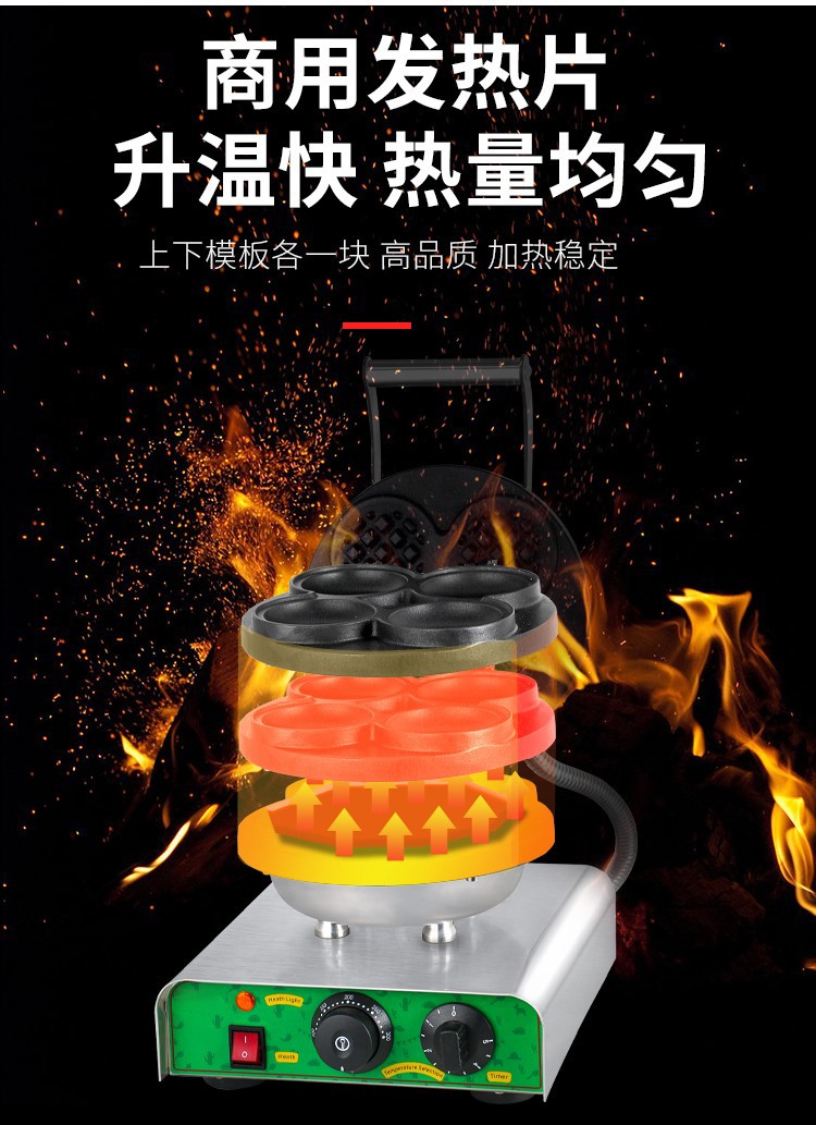 单头芒果包FY-27D商用电热华夫炉 格子饼 烤饼机设备详情图8