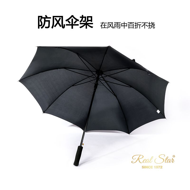 1123B长柄高尔夫雨伞直柄伞外贸跑量纯黑色商务雨伞伞umbrella详情图5