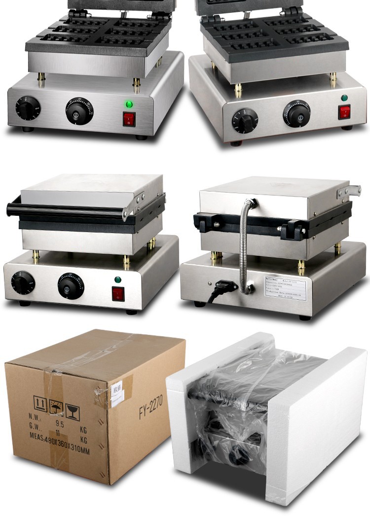 Square waffle oven FE-2270 2271 six-compartment waffle equipment, pancake machine, hot baking machine, Nanqiao waffle detail image 18