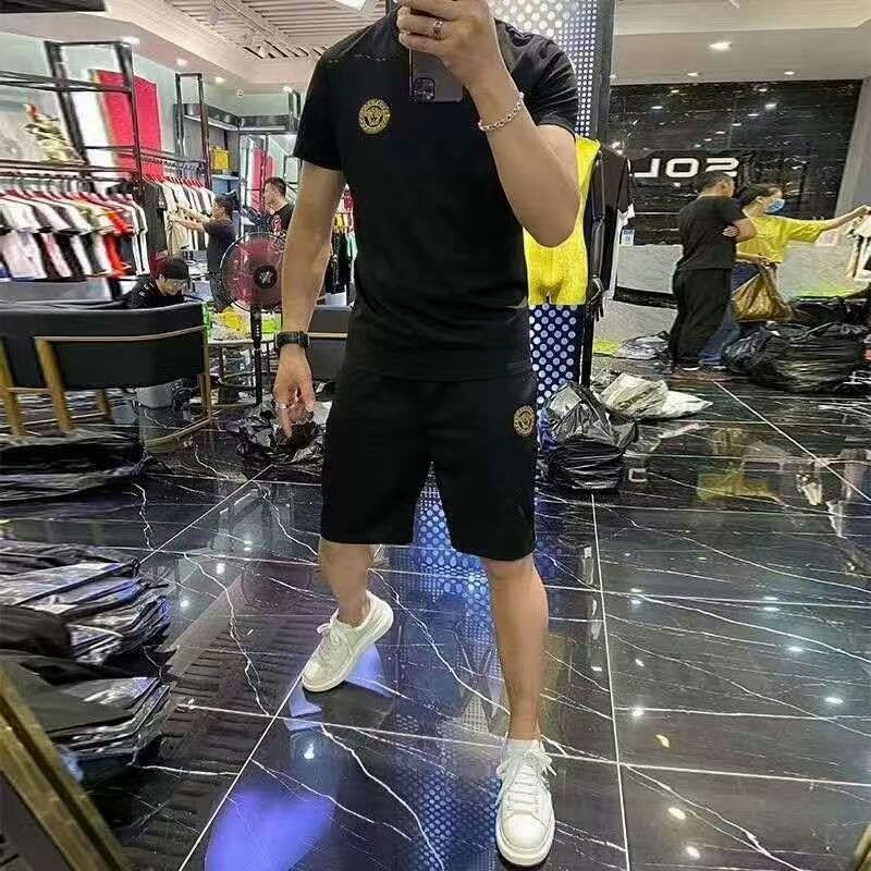 New summer men's top short sleeve T-shirt cool youth slim-fit crew-neck printed base shirt 11
