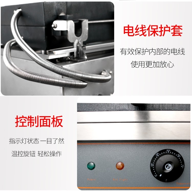Commercial square single-head waffle oven FY-311 electric waffle oven, commercial baking machine equipment for grid cookies detail image 11
