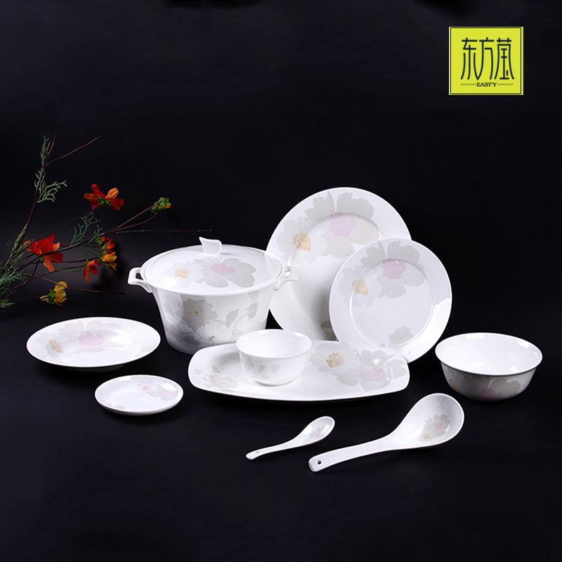 陶瓷餐具套装/陶瓷碗/碗盘碟套装白底实物图