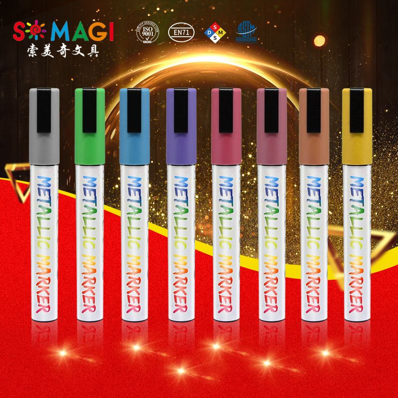 Amazon's best-selling 6mm water-based metallic marker pen, flower basket, ribbon, blessing and signature drawing pen details Picture