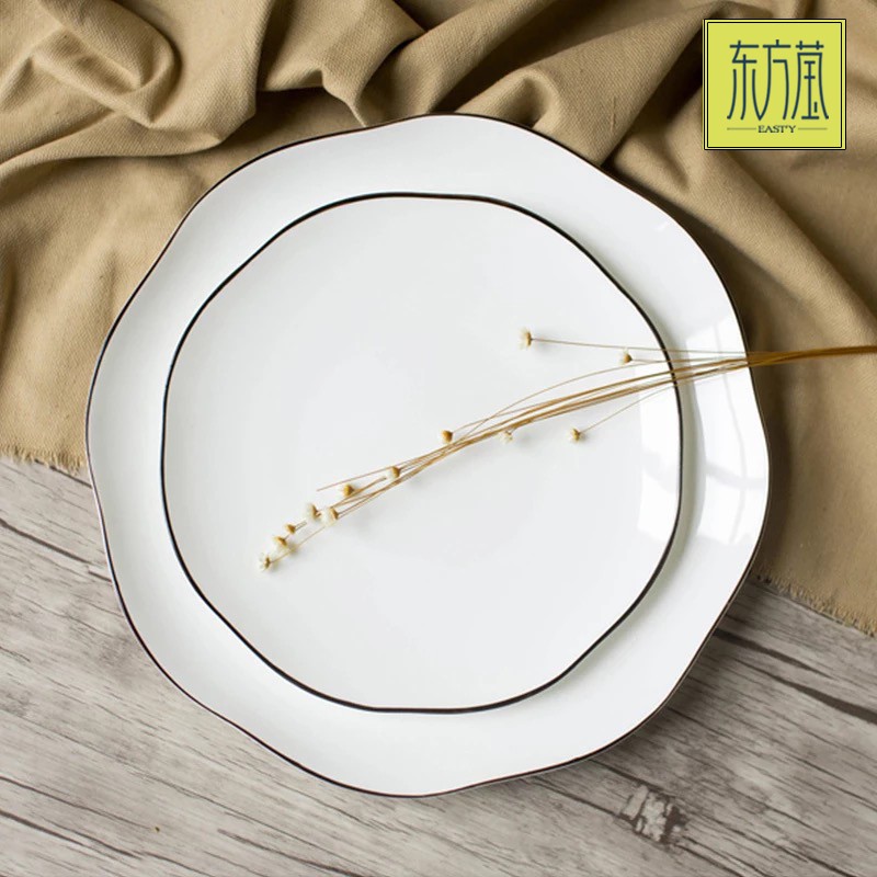 Ceramic plates, ceramic bowls, loose bowls, loose plates, loose saucers, bone China bowls, household tableware, vegetable plates, white porcelain, hotel porcelain display tables, flower plates detail image 4