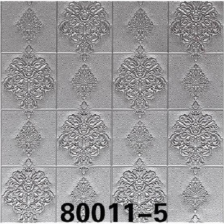 3D self-adhesive wall stickers 70cm*70cm European-style wallpaper in white, gray, pink and green for office, living room and bedroom, anti-collision, moisture-proof, heat-insulating and heat-preserving detail image 5