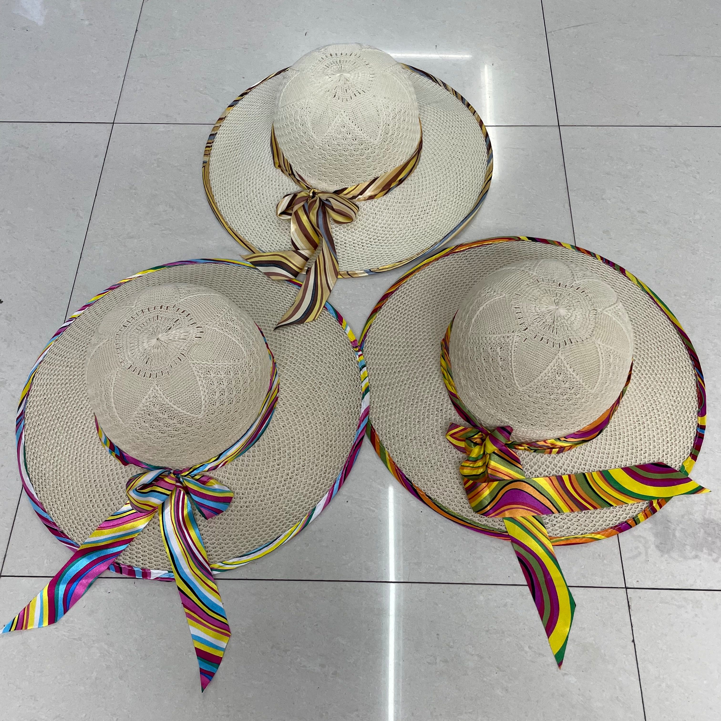 Millinery Fashion Shade Outdoor Leisure Beach Five Star Bag Edge Ribbon Big Hat