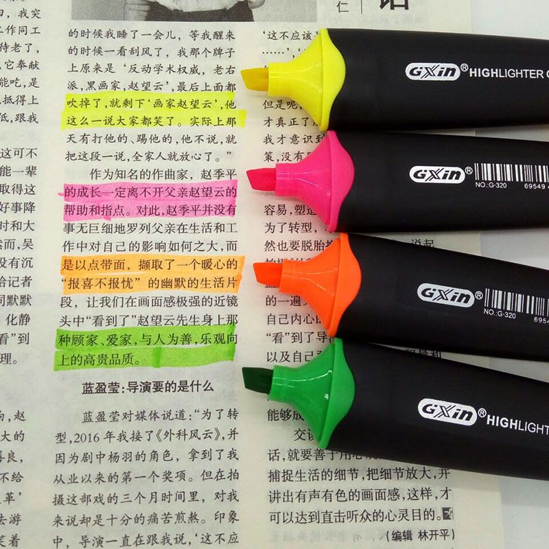 GXin G-320 imported ink, new sintered pen tip, highlighter, axe-tipped, water-based pen, POP drawing Application Scenario